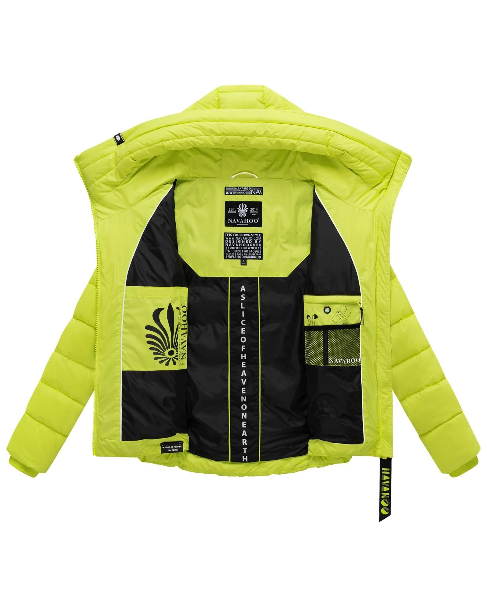 Navahoo Chaqueta acolchada de invierno para mujer, cuello alto, forro B930
