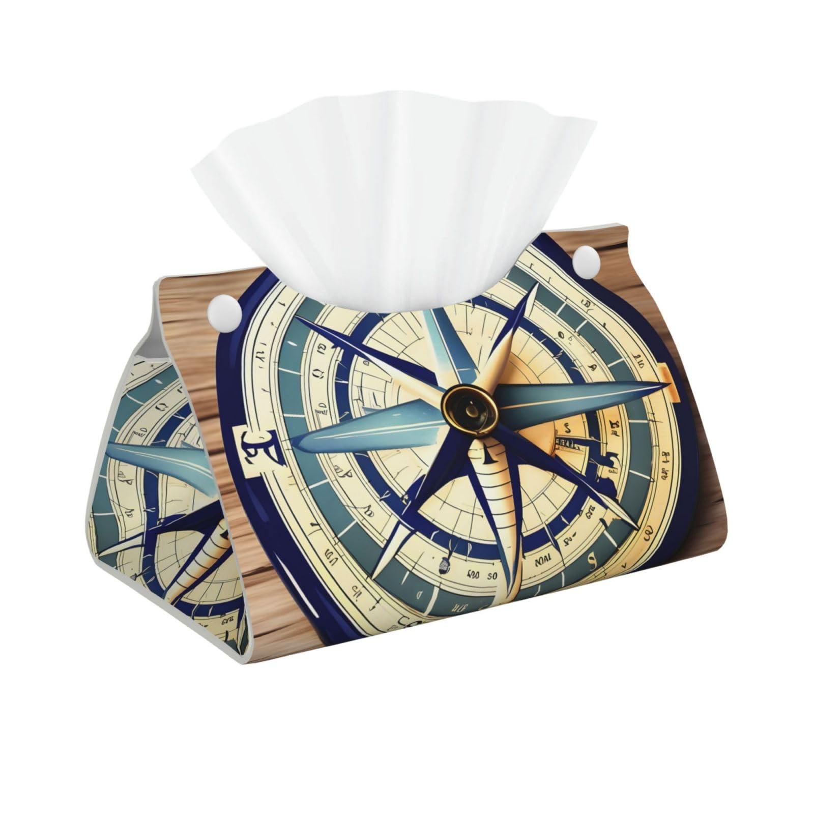 Maritime Sailboat Compass Print Long Tissue Box Cover Tissue Dispenser Box For Living Room, Office, Car, Bathroom