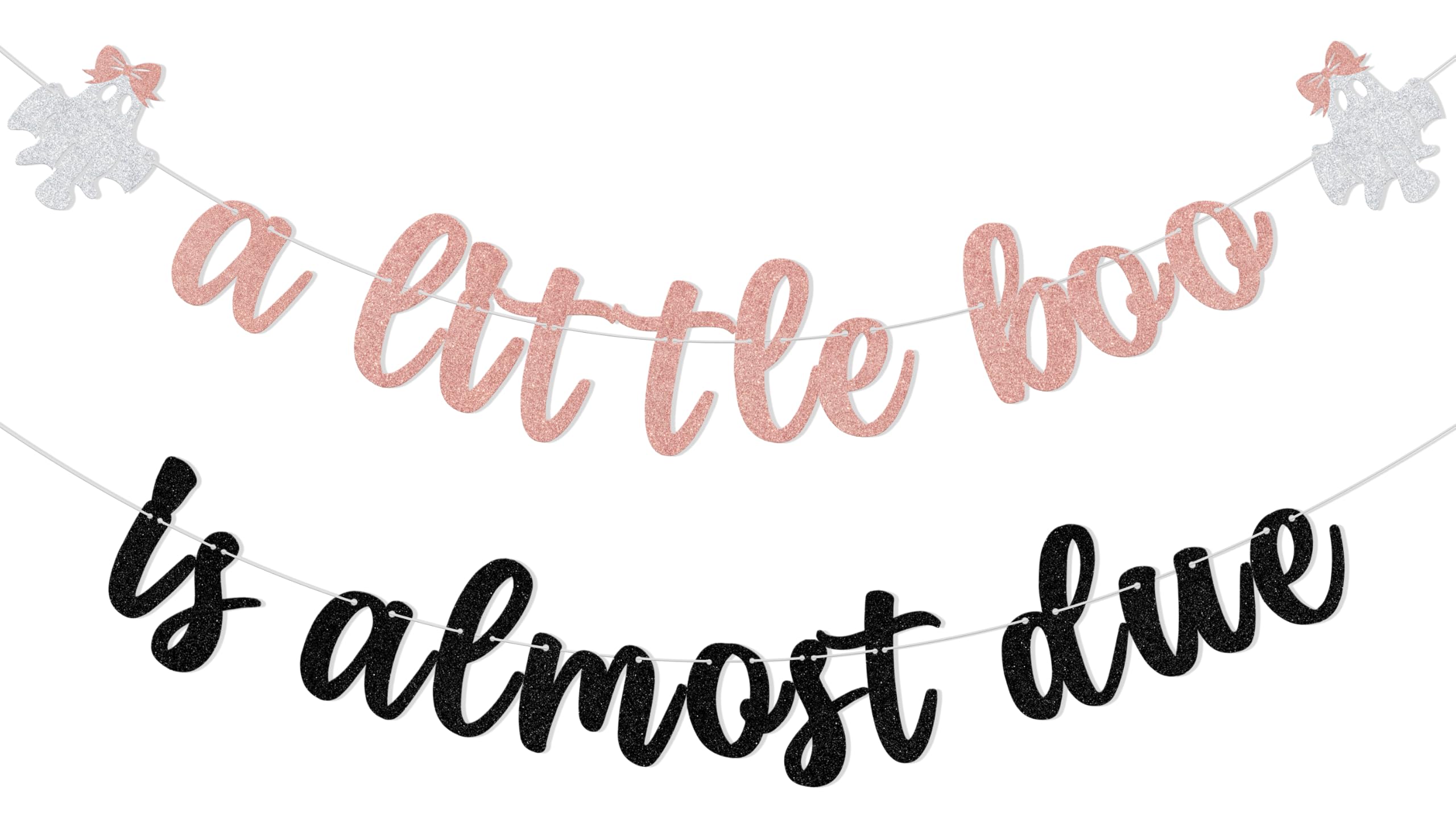 A Little Boo is Almost Due Banner, Halloween Baby Shower Decoration Girl