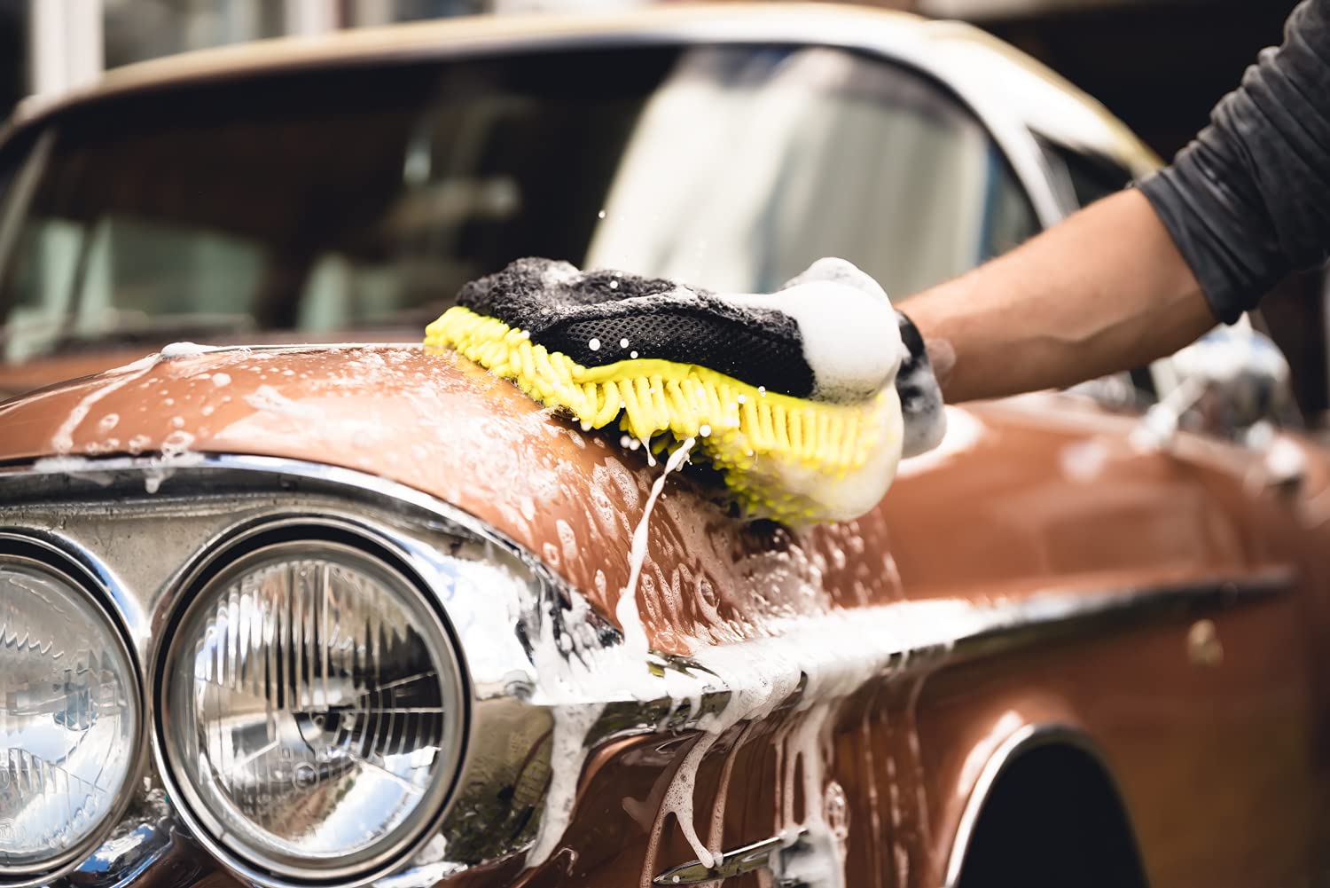 detailmate Meguiars - Set de lavado y cuidado para el coche Meguiars: cubo de lavado 5GAL + champú Wash & Wax 1420 ml + cera de cerámica híbrida 768 ml + herramienta de lavado de cubo Grit Guard