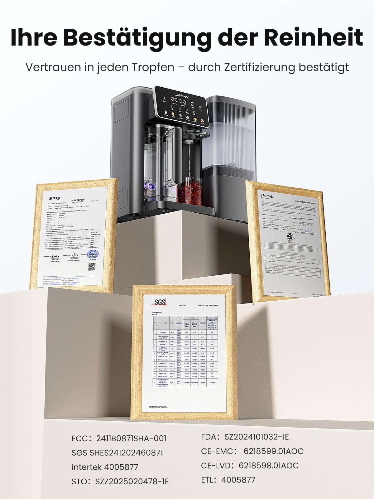 Jimmy R9 Pro Umkehrosmoseanlage Trinkwasser Auftisch, 7-stufiger Filterung, UV, 3S-Heizung, Kaltes Wasser, TDS