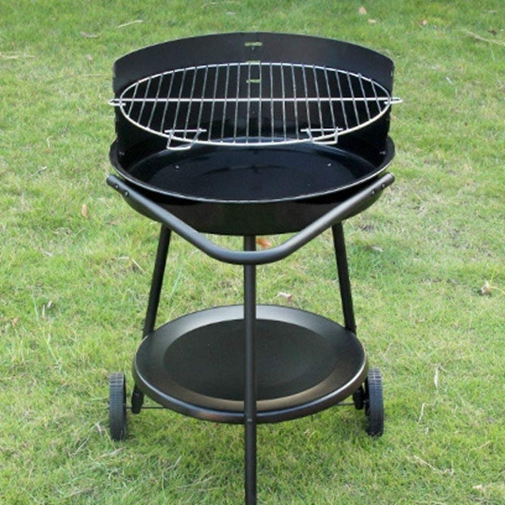 Przenośny grill węglowy do grillowania na świeżym powietrzu i okrągły grill piknik na świeżym powietrzu Patio podwórko Camping Tailgating stalowy ruszt do gotowania na stek z kurczaka little surprise