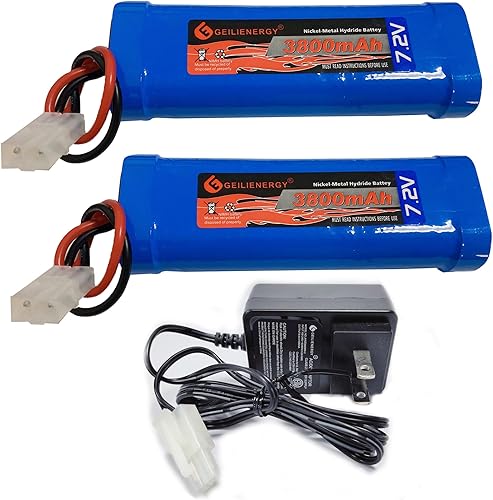 Batería NiMH de 7.2 V 3800 mAh de 6 celdas para autos RC Hobby batería con conector Tamiya para automóvil, camión, camión, tanque de buggy, avión,