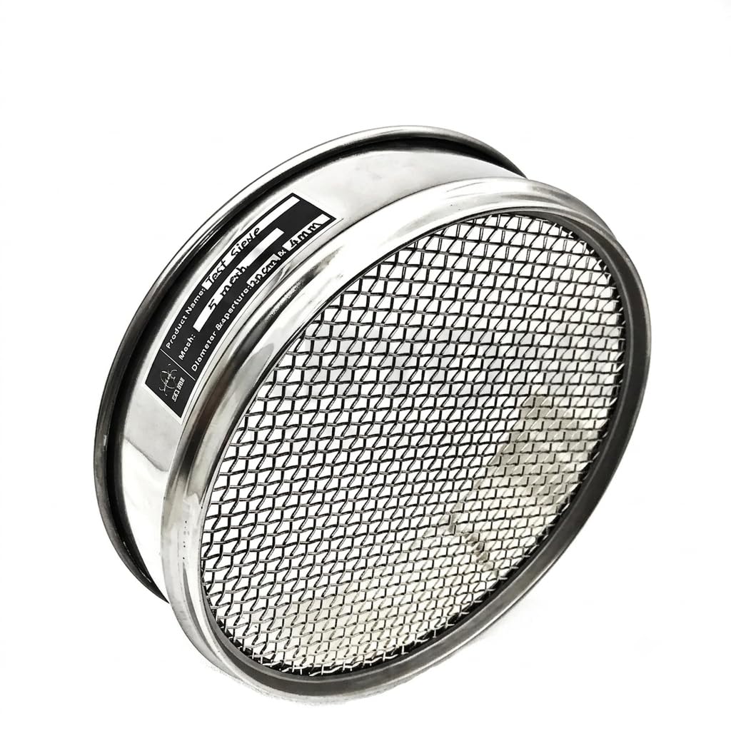 Stainless Steel Test Sieve Woven Wire 200mm Diameter, Mesh 4 5mm | Stainless steel test sieve, woven wire mesh, laboratory inspection, 4 mesh, 5mm