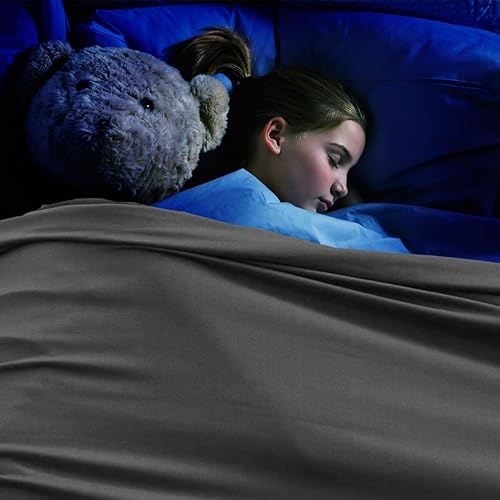 Miniatura 4 de Sábana sensorial para niños, manta de compresión con peso de presión reducida para mantener un sueño agradable y cómodo con poliéster ligero y