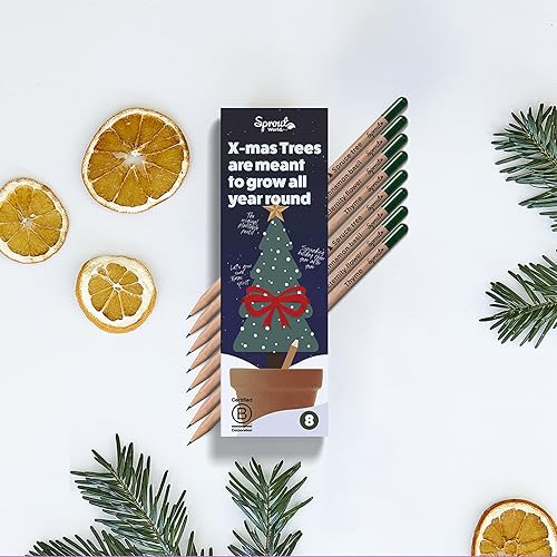 Miniatura 3 de Sprout World Plantable Lápices | Edición navideña | Caja de madera | Preafilados | Lápices de madera HB con surtido de semillas temáticas de