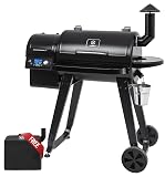 Z Grills Zpg-450A Wood Pellet Grill &Amp; Smoker With Pid V3.0 Controller, 459 Sq In Cook Area, Meat Probe, Foldable Shelf&Amp;Side Shelf, 8 In 1 Bbq Grill Outdoor Auto Temperature Control, Black