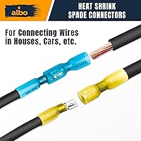 Vista 4 de Kit de 300 conectores de pala termorretráctiles macho y hembra Terminales eléctricos impermeables AWG 22-10, conectores de terminales de cable