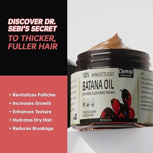 Miniatura 4 de Aceite puro de batana crudo para el crecimiento del cabello, fórmula Dr. Sebi sin refinar de Honduras, promueve el grosor del cabello para hombres y