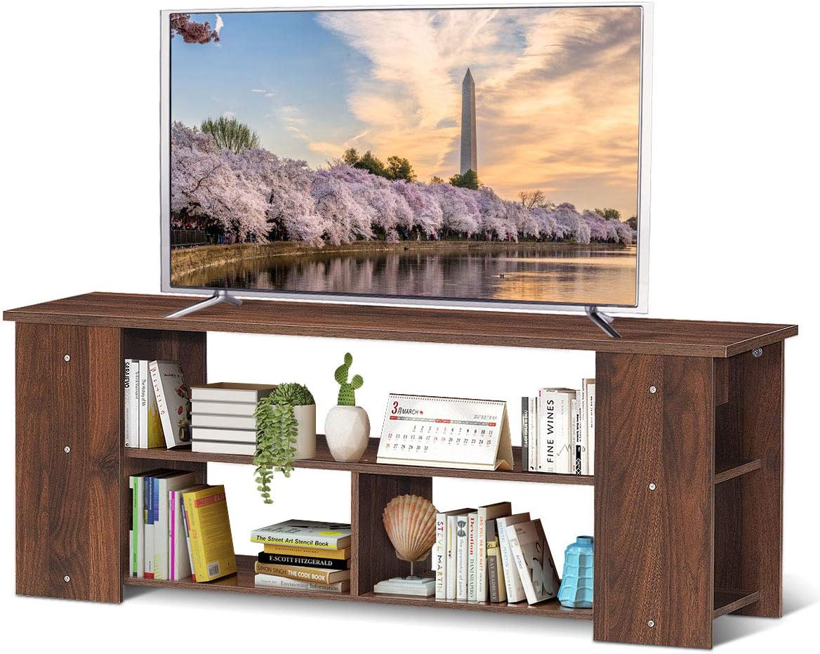 Amazon.com: Tangkula 3-Tier TV Stand, Wooden TV Bench for TVs up to 50 ...