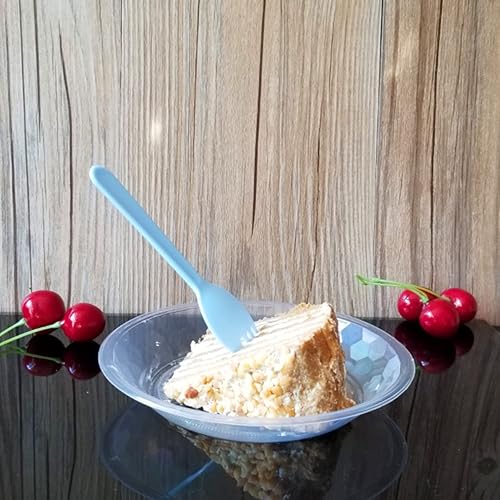 Miniatura 5 de 100 tenedores desechables de plástico duradero y ecológicos, tenedores y cucharas 2 en 1, ideales para almuerzos escolares, pícnics o restaurantes y