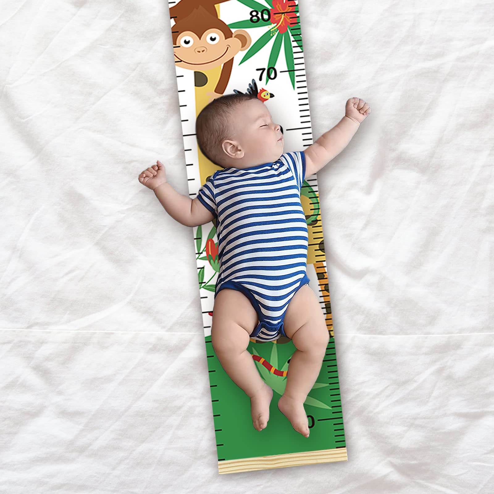 Toise Bébé Murale à Suspendre Règle pour Enfants,Dinosaure Règle Hauteur à Suspendre pour Mesure Croissance,Bébé Enfants Regle Taille Garçon Fille Décoration Chambre 200cm x 20cm.