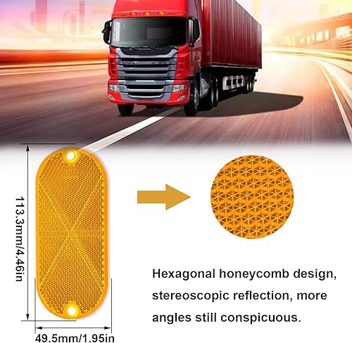 Miniatura 32 de smseace Paquete de 15 reflectores de seguridad rojos – Remolque autoadhesivo, coche, RV, motocicleta, coche, autobús reflectores