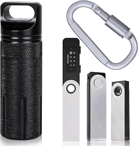 Aenllosi Funda de transporte de aleación de aluminio compatible con Ledger Nano S S Plus BTC Bitcoin Wallet Hardware (negro mate)