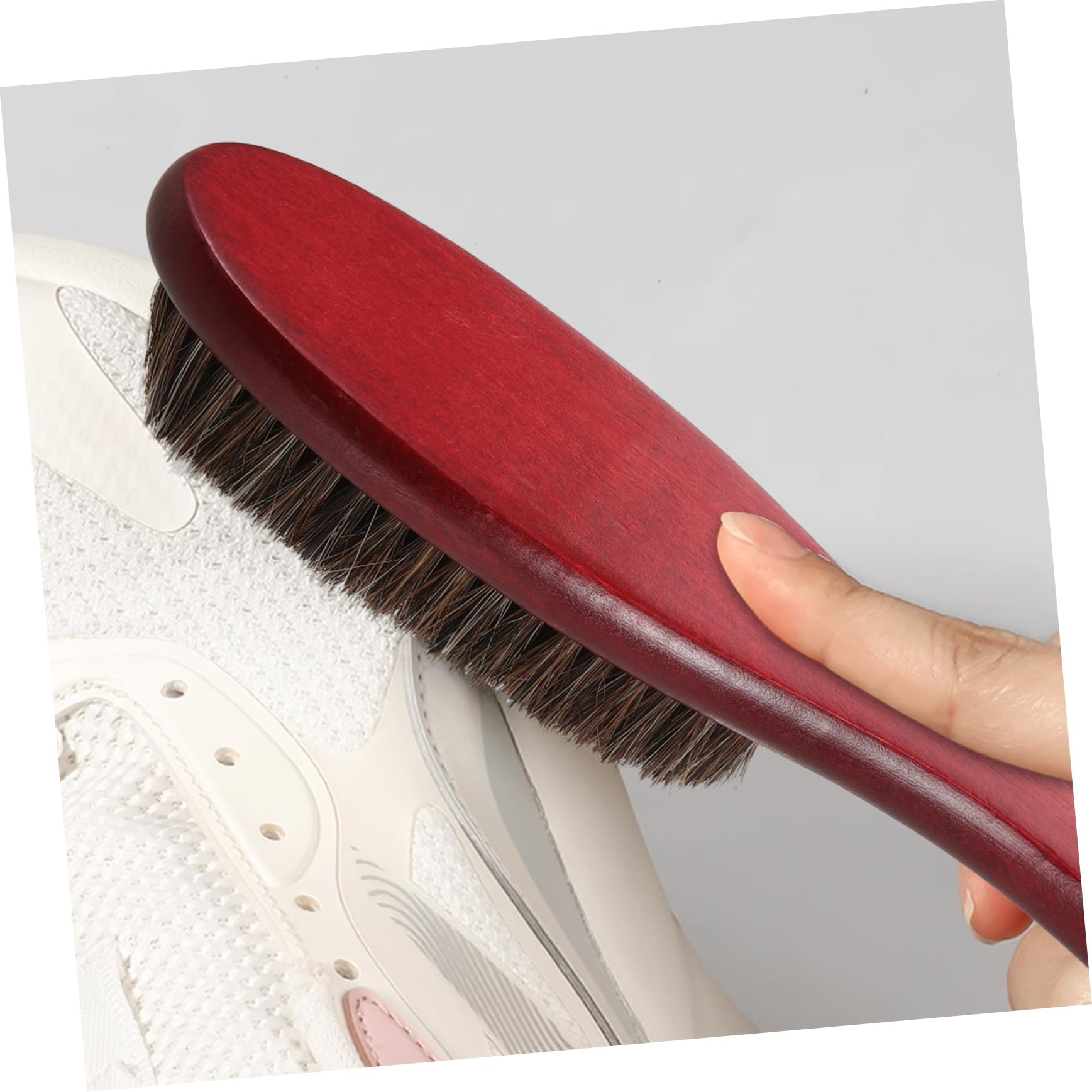 Healeved 5 Piezas Cepillo de Haya de Caballo Largo Zapatos Limpieza Agente de mudanzas hilas Tela Kit de Cuidado de Botas de Cuero Exfoliante para Limpiar Cabello de Caballo