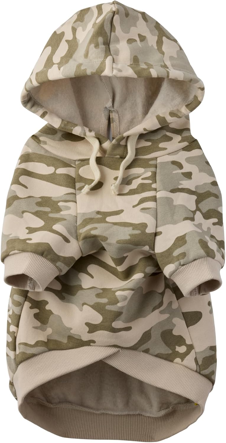 Pet Passion Rocky II - The Extra Comfy Hoodie, Organic Cotton and Recycled Poly Dog Hoodie Pet Coat Sweater for Small, Medium, Large Dogs​​, Sage Camo, XX-Large (70-110 lbs)