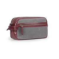 Vista 10 de Londo Neceser de viaje de cuero genuino, maquillaje, bolsa organizadora de afeitado - Kits Dopp - Unisex
