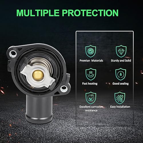 Miniatura 7 de SCITOO Carcasa de termostato para Jeep Cherokee 2014-2018 Termostato de refrigerante de motor Ensamblaje de vivienda Termostato para Car5184570AH,