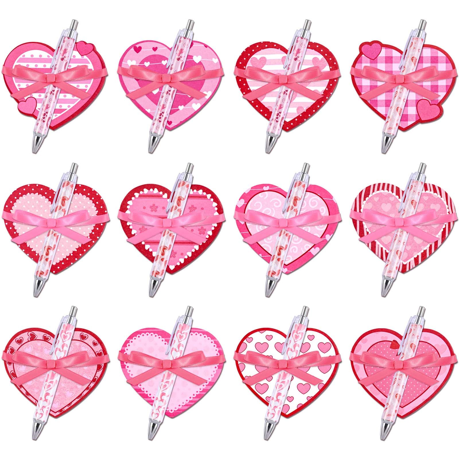 Amazon.com : Sanixin 24Pcs Valentine's Day Sticky Notes with Ballpoint ...