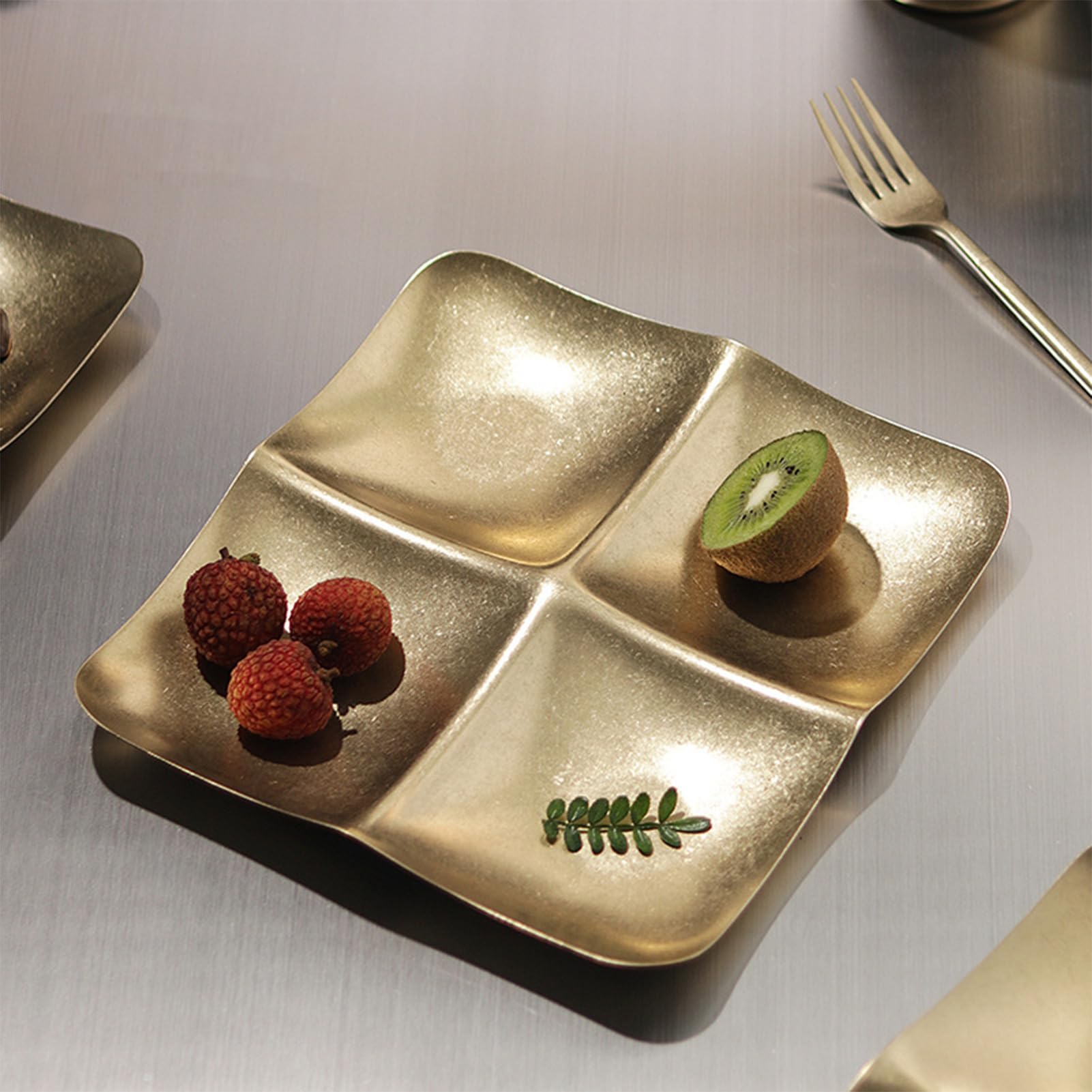Bandeja de servicio con divisiones decorativa para el hogar