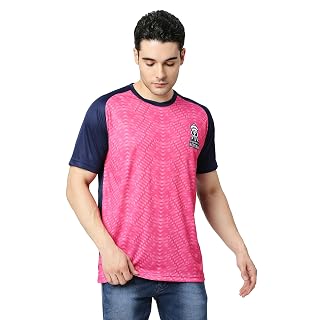 playR x RR TJ Tee – IPL Fan T-Shirt Lightweight, Breathable & Soft Fabric, Comfortable Perfect for Training, Gym, Running, Match Days, Travel & Everyday Casual Wear for All Season Bright Pink