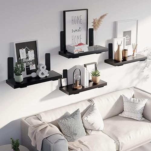 Miniatura 74 de Paquete de 4 soportes en L para estante, 8 pulg. largo x 6 pulg. alto x 1.5 pulg. ancho, grosor 03/64 pulg., soporte de hierro, metal, industrial