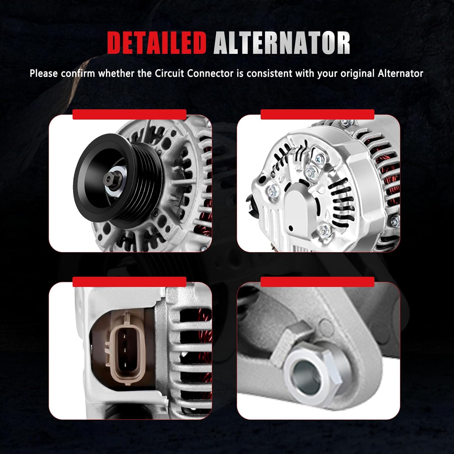 New Alternator Compatible for Toyota for Celica L4 1.8L 2000-2005 for Pontiac for Vibe L4 1.8L 2003-2008, 80Amp/12Volt High Output Alternator Replaces 27060-22040 102211-1920