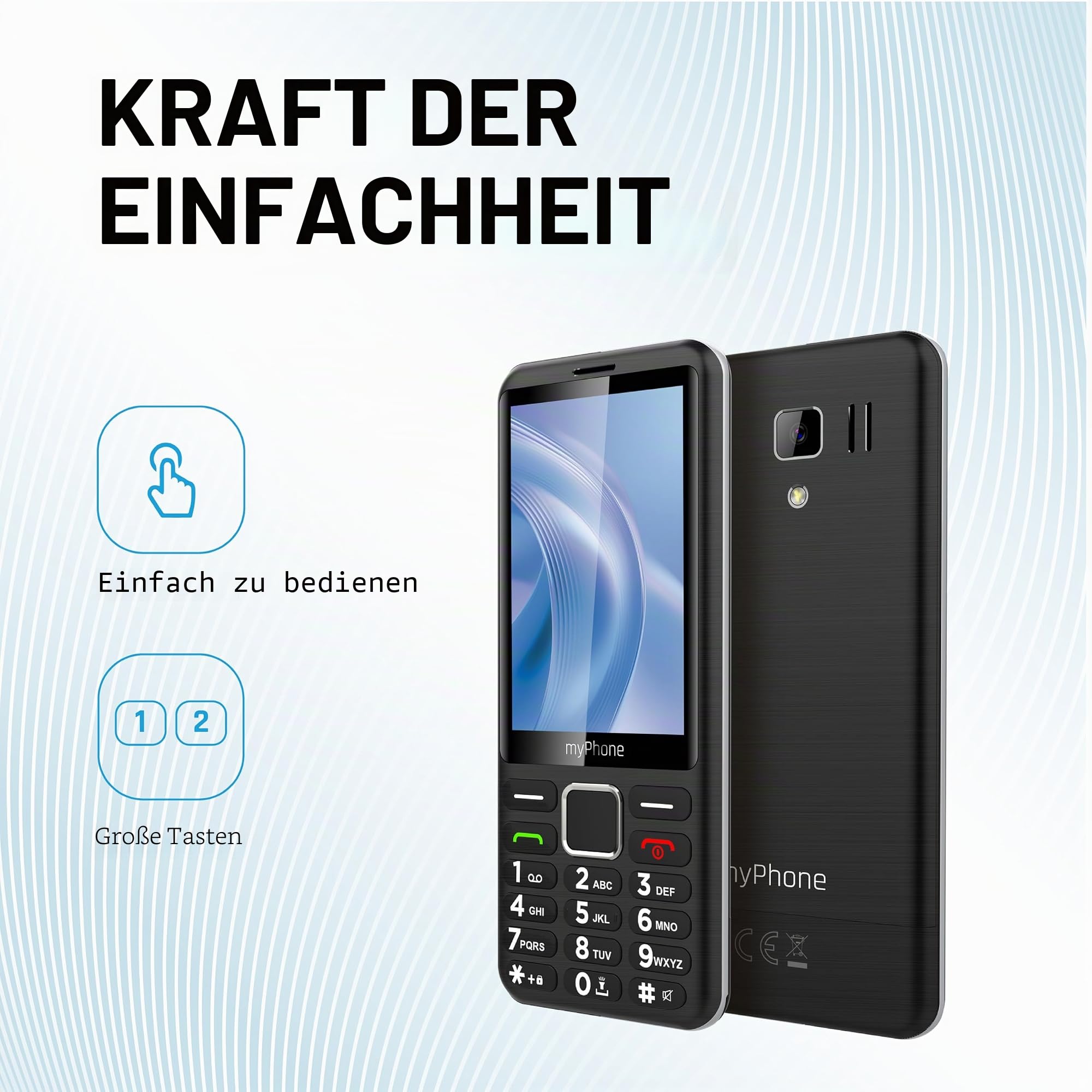 myPhone 3510 LTE Seniorenhandy ohne Vertrag, 4G Tastenhandy mit 3,5 Zoll Display, große Tasten, Dual SIM, Lange Akkulaufzeit
