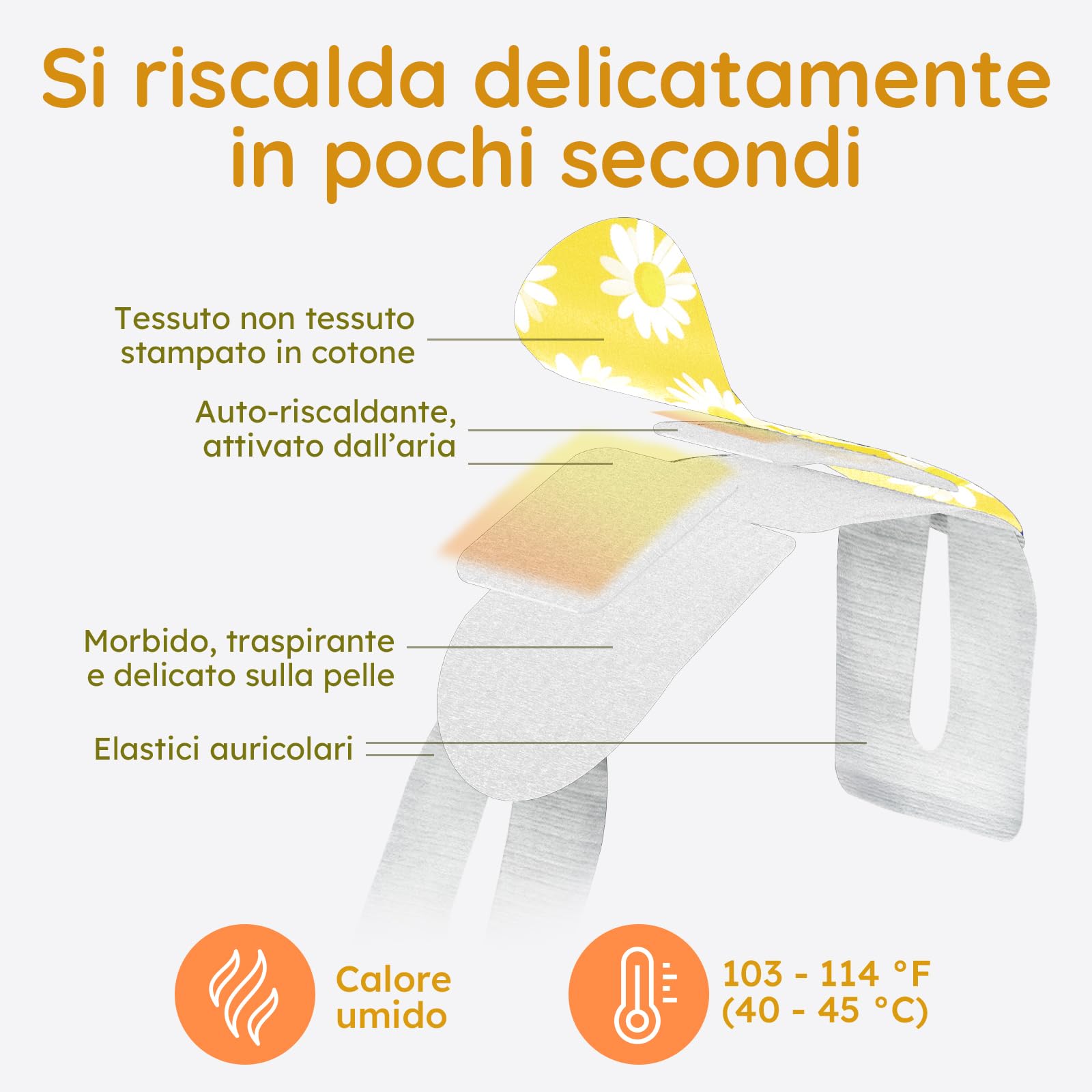 Confezione da 16 Maschere Riscaldanti alla Camomilla – Maschera a Vapore per Occhi Secchi, Gonfiore, Affaticamento e Rilassamento – Maschera Riscaldante Occhi Monouso per Sonno e Viaggio