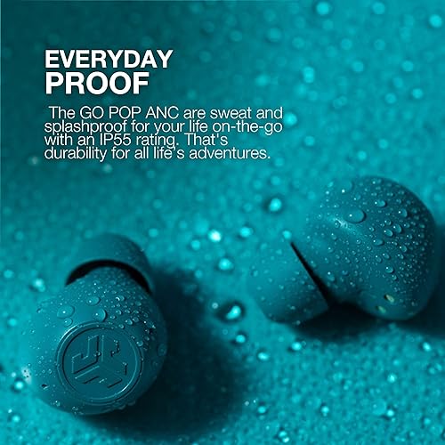 Miniatura 7 de JLab Go Pop ANC True Auriculares inalámbricos y funda de carga, verde neón transparente, cancelación activa de ruido, controladores de 0.394 in,