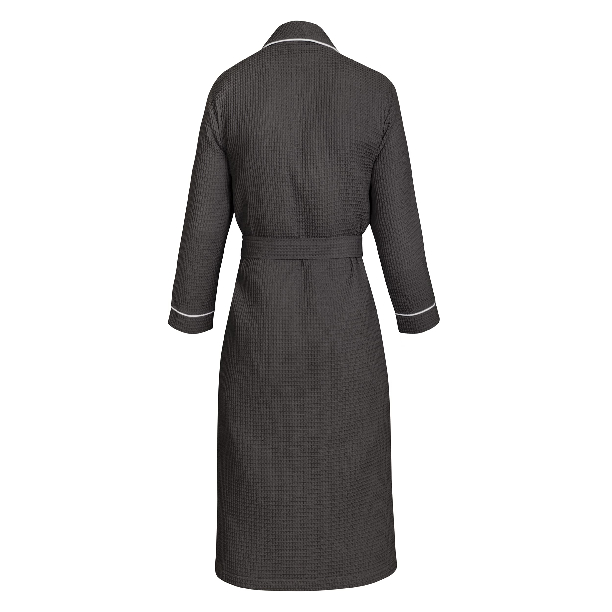 LAYNENBURG Accappatoio donna e da uomo in Waffle - Pique - 100% cotone - OEKO TEX - Colletto a scialle - Leggero - Estate - Taglie S, M, L, XL, XXL