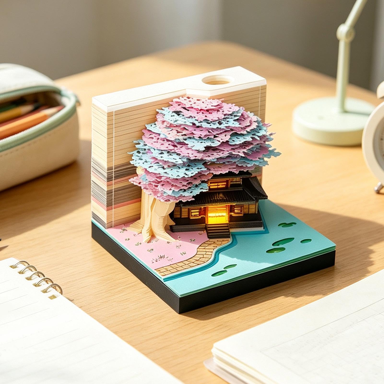 3D Kalender 2027 3D Schreibtisch Zeitmesser Schnitzerei Notiz-Block | Zeitmesser-Kalender Schreibtisch Dekoration Für Bücherregal, Homeoffice, Schule, Studentenwohnheim, Wohnung, Schlafzimmer,