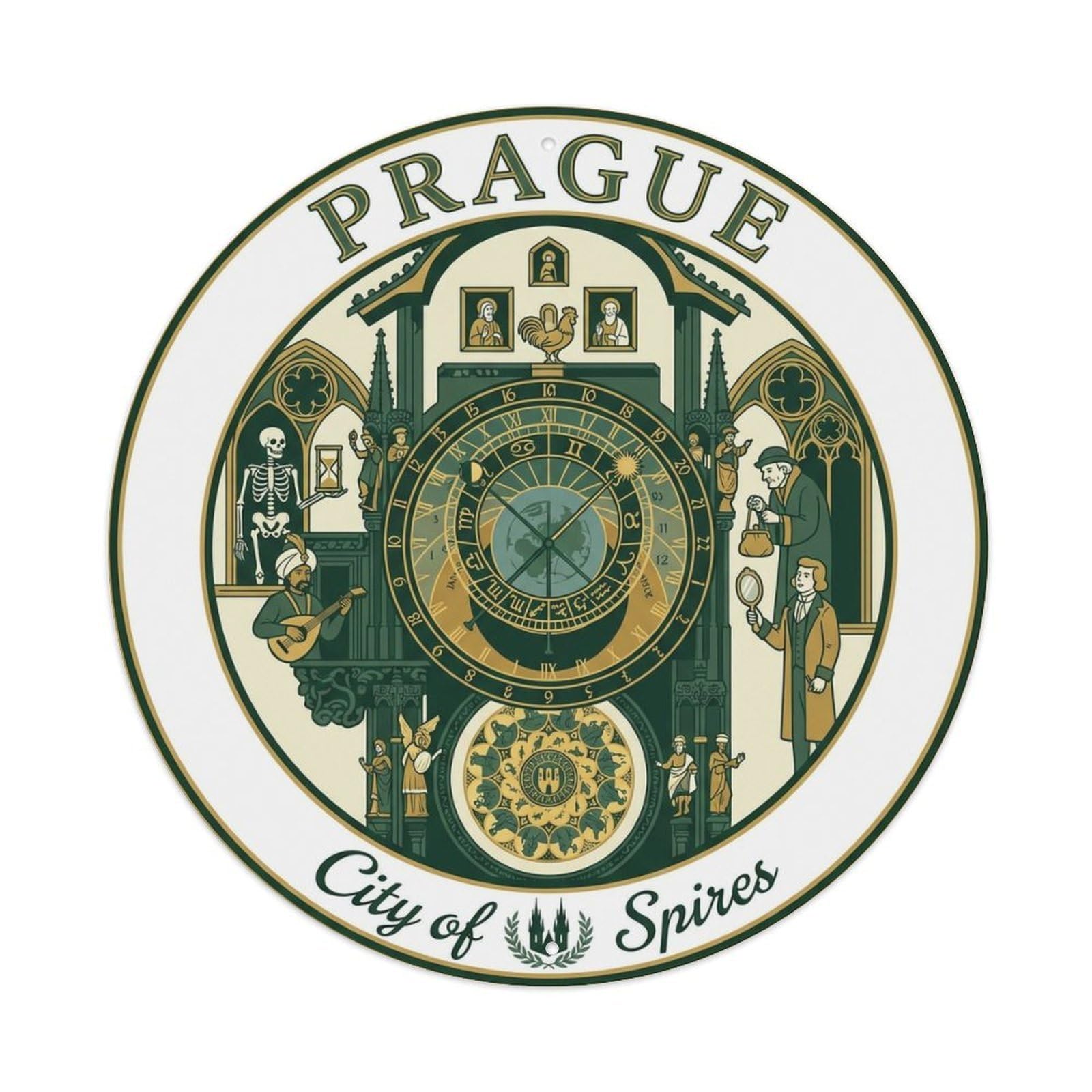 Vintage Travel Prague Czechia Institution Metal Tin Sign