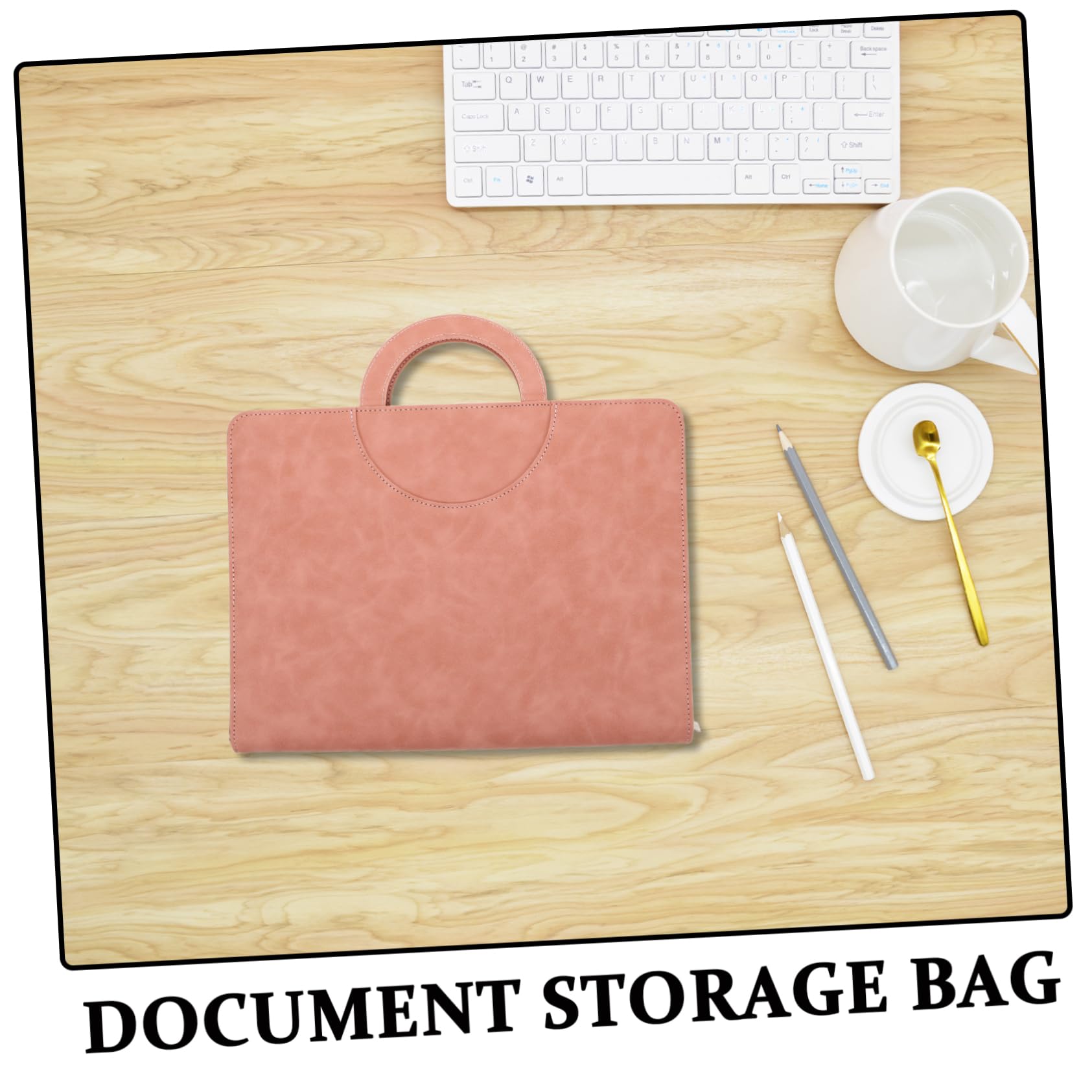 Porta Documenti Rosa in Pu A4 con Cerniera Sicura, Organizer Multifunzione per Certificati Importanti e Documenti di Viaggio per Professionisti e Studenti