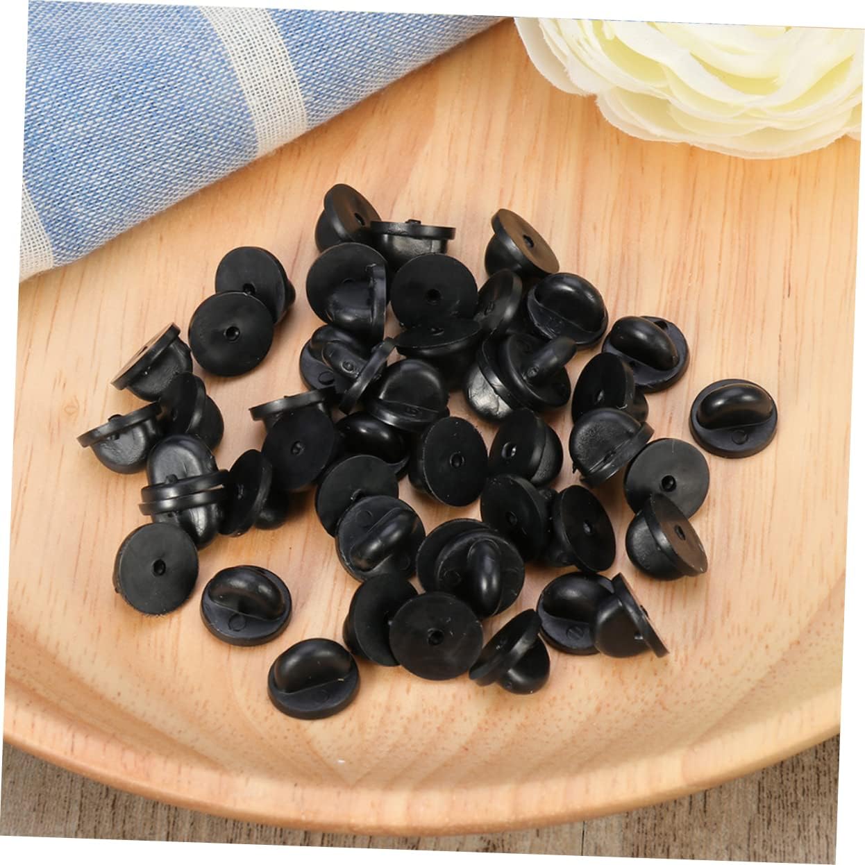 SHINEOFI 3sets 11x7mm Plastic Pin Backs Collar Pin Backings Inset Brooch Clasps Caps for Jewelry Tie Tacks Service Bars 200pcs*3
