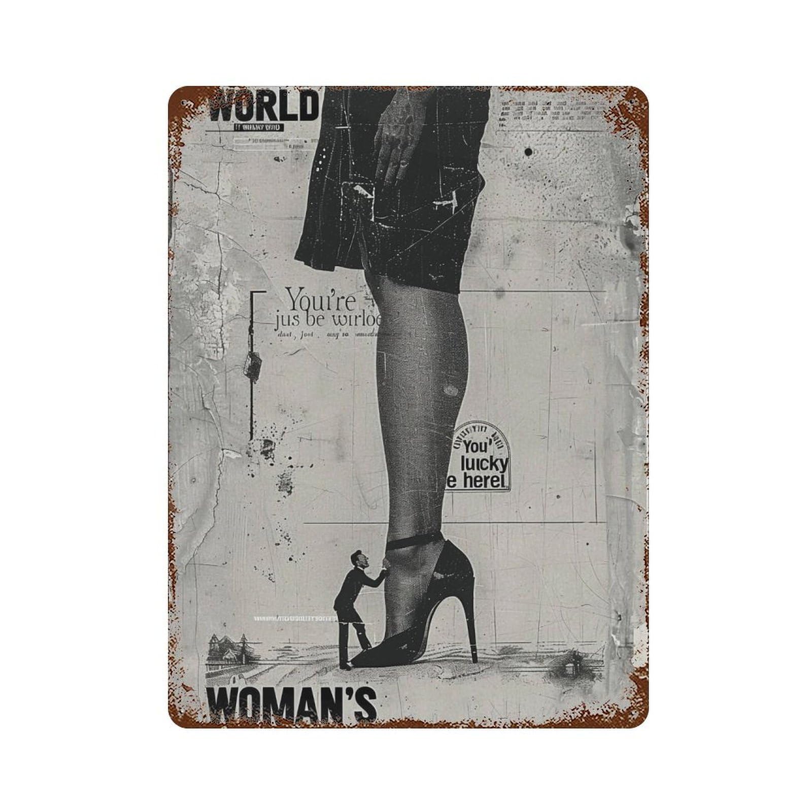 FHUYEURHRY It's A Woman's World 04 Wall Decor Retro Iron Vintage Art Metal Tin Sign Poster Modern Home Cofffee Club Art Bar Shop Decorations Style-37 40x30cm
