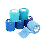 FriCARE Self Adhesive Bandage Wrap, Medical Tape in First Aid Kit, Cohesive Bandages for Wounds Sport Vet, 2 Inches X 5 Yards 6 Rolls, Ocean