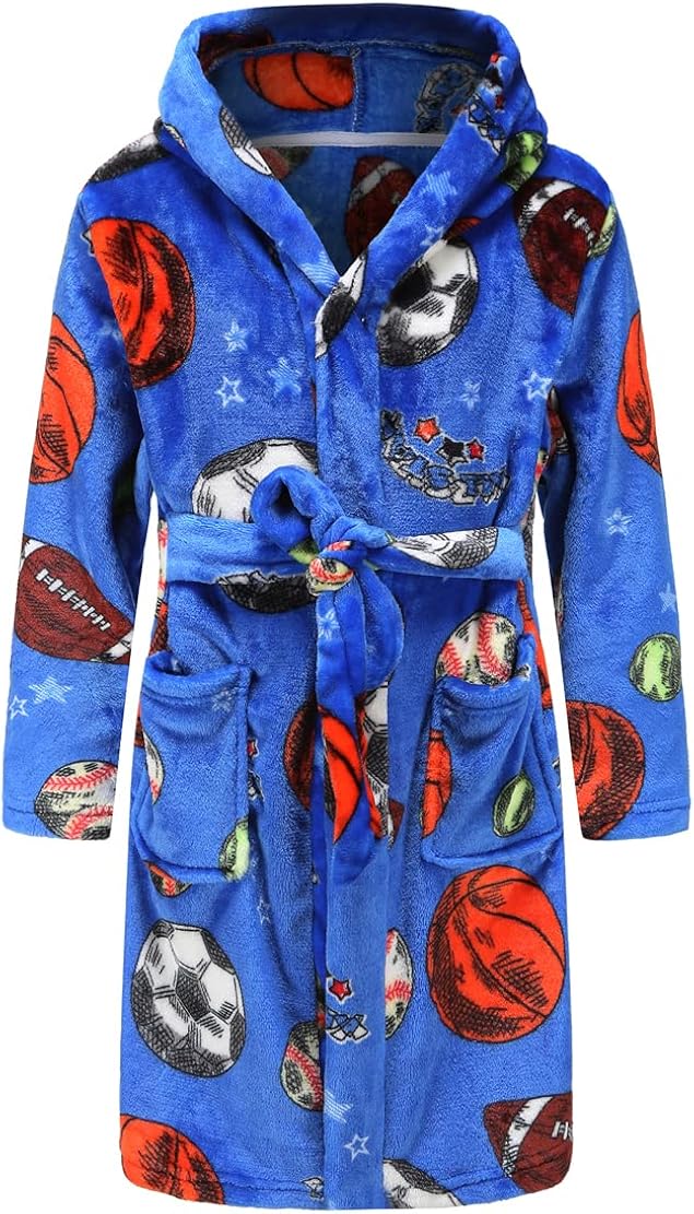 Best for All Boys girls Fleece Robe and Slippers Kids Soft Plush Hooded Bathrobe with Slipper : Clothing, Shoes & Jewelry