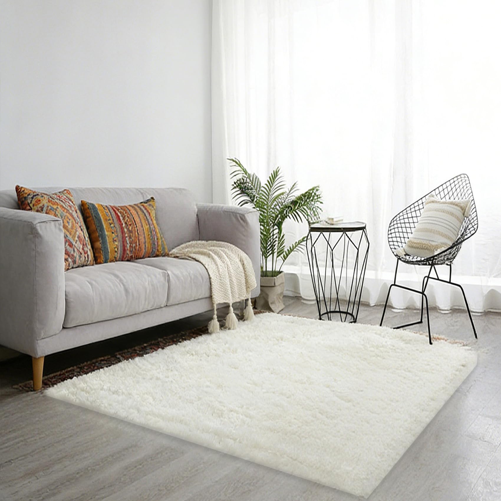 Tapis doux haute densité 260x300 cm facile d'entretien pour chambre