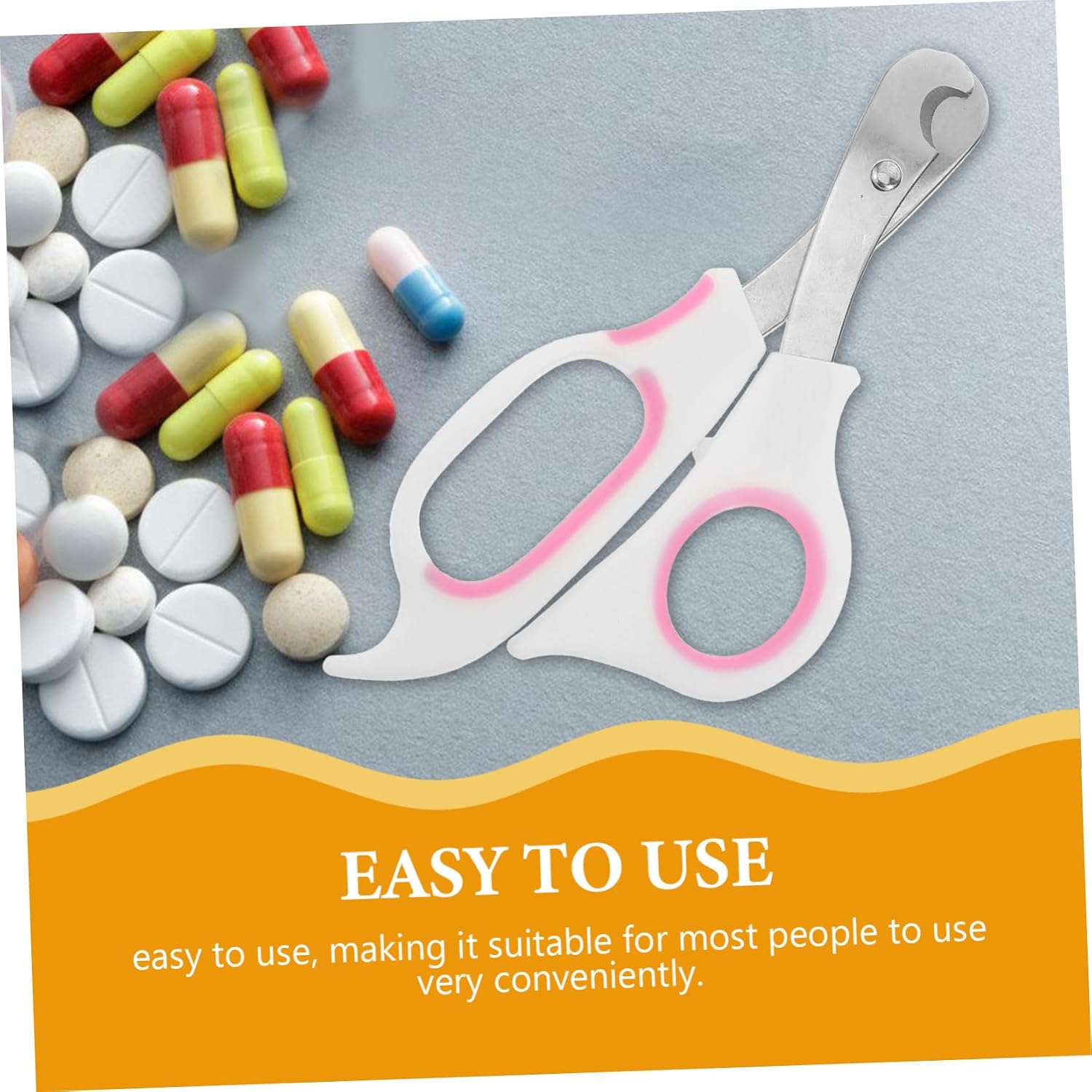 Portable Medicine Scissor Pills Cutter Tool Acute Blade for Accurate Cut