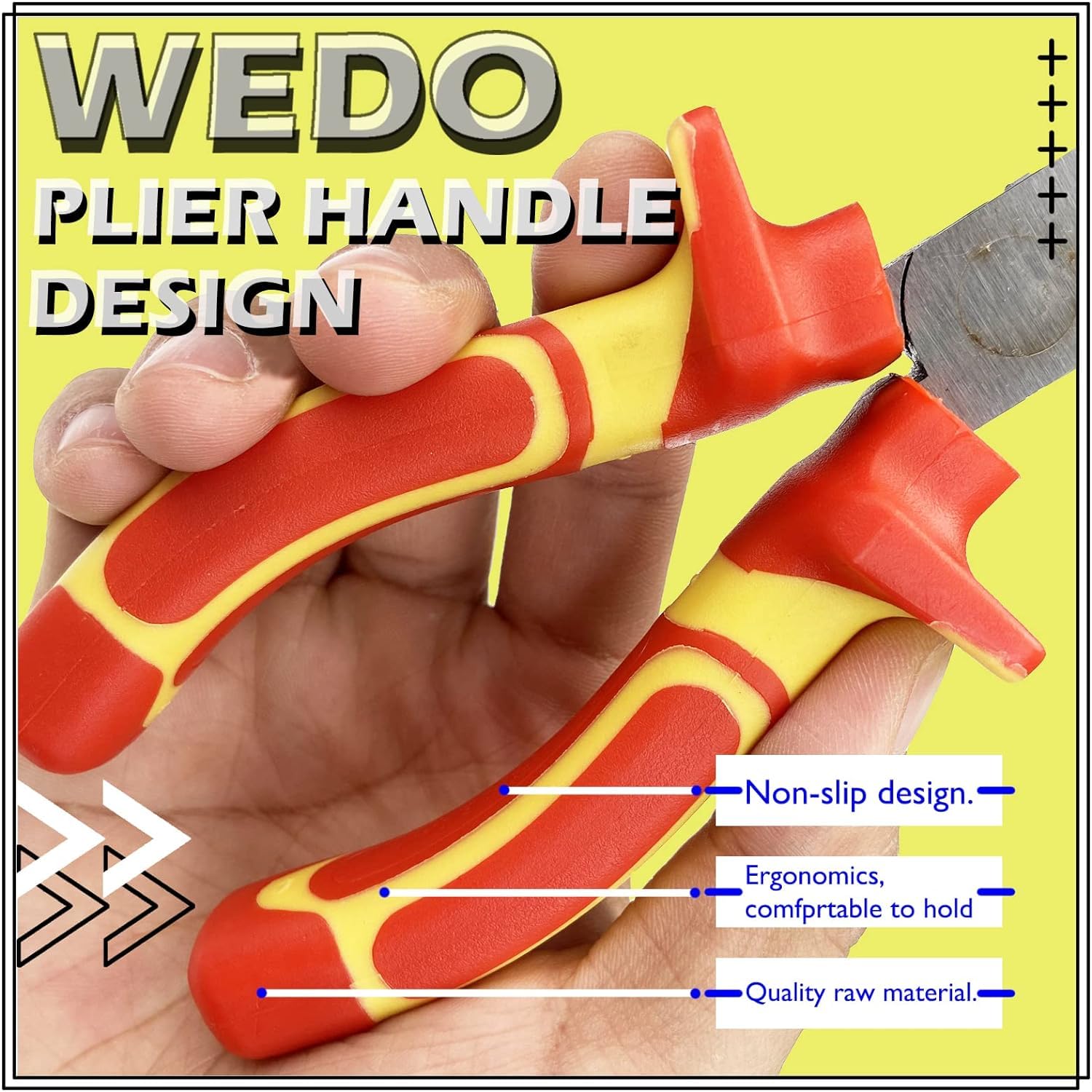WEDO Insulated Round Bent Needle Nose Pliers 150mm(6"), 45 Degree Long Nose Pliers, VDE 1000V, with and Anti-Slip Handles - Image 4
