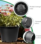 7 Gallon Plastic Nursery Pots, 15 Inch Large Plastic Pots for Plants, Round Plant Pots with Drainage Holes, Flower Pots for Outdoor Indoor Plants (5-Pack, Black)