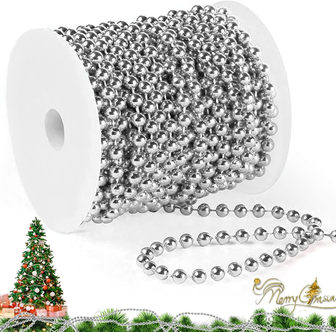 8 Metri Ghirlanda Di Perle Per Albero Di Natale, Catena Decorativa