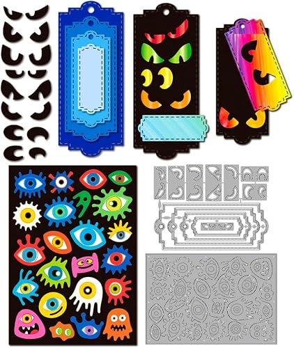 MAYJOYDIY Starrenden Augen Metall Stanzformen Hintergrundplatte Etikettenrahmen 