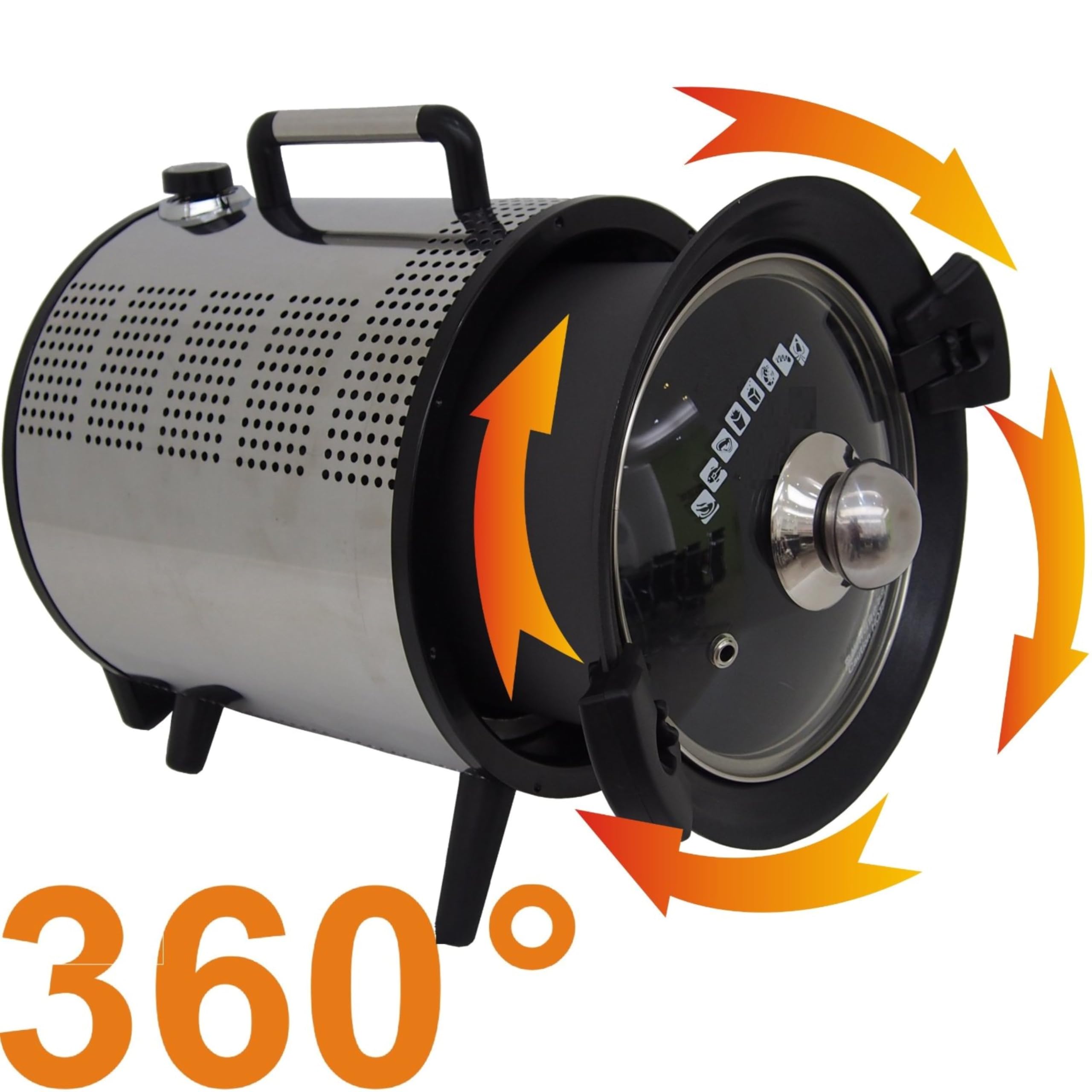 Syntrox Germany 5 l Kleiner Mini Backofen Rotierend Satale | Miniofen | Selbstdrehend, Edelstahl, 690 Watt, Grillen und Braten, Vielseitiger Küchenhelfer