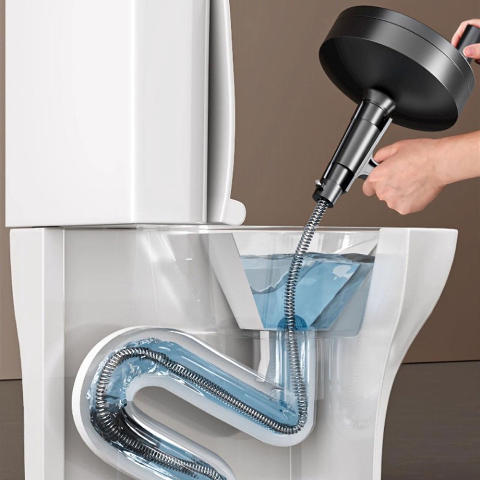 Robuster Manueller Abflussreiniger Mit Stahlfeder Für Küchenspüle Badezimmer Toilette Verstopfungsentfernung Ergonomisches Griffdesign Handlicher Rohrreiniger