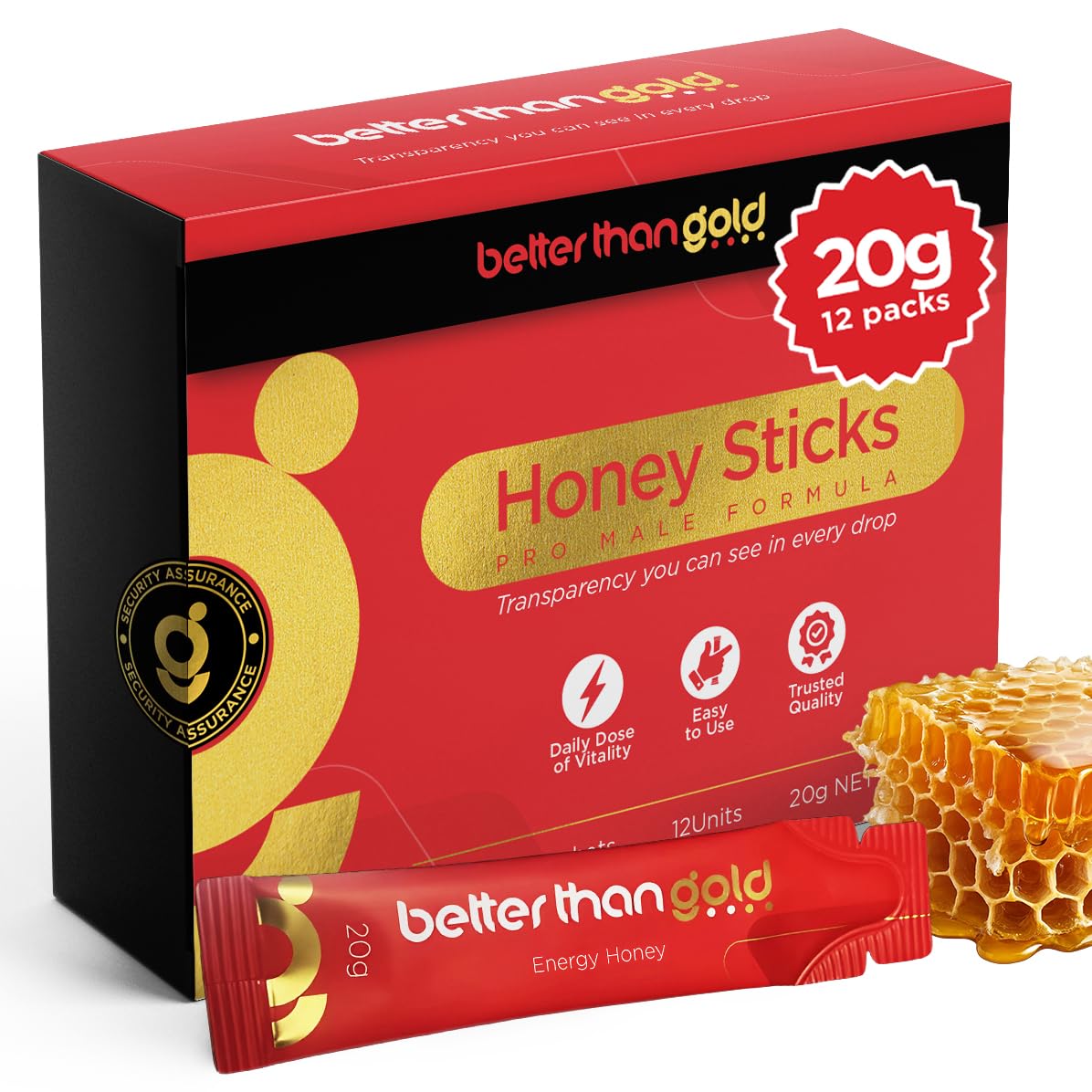 Honey　他の方のご購入はご遠慮下さいませ Amazon.com : Better than Gold Honey Packets for Men - 12 Pack 20g