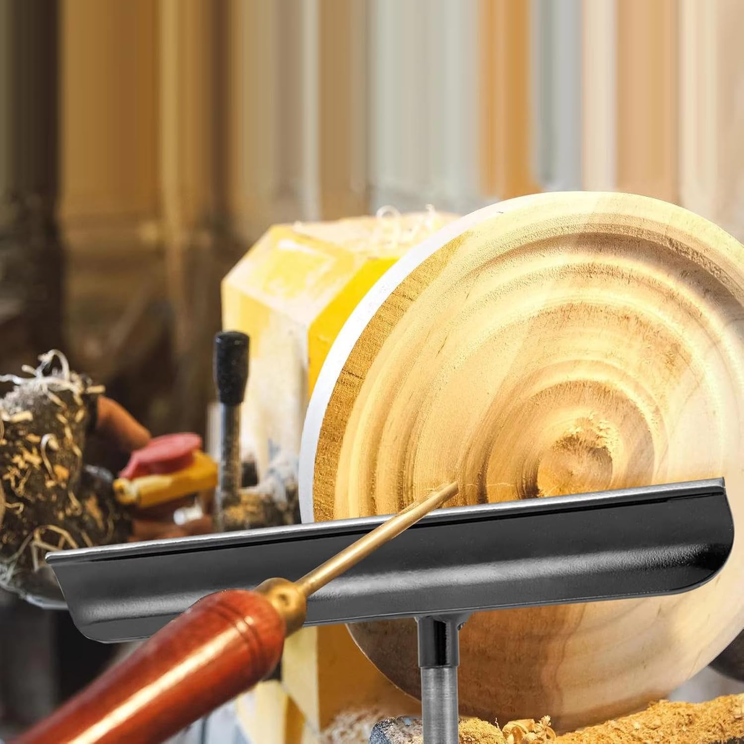 12inch Lathe Tool Rest Post Cast Iron T Type Tool Post Round Handle Post Wood Lathe Turning Accessories For Woodworking