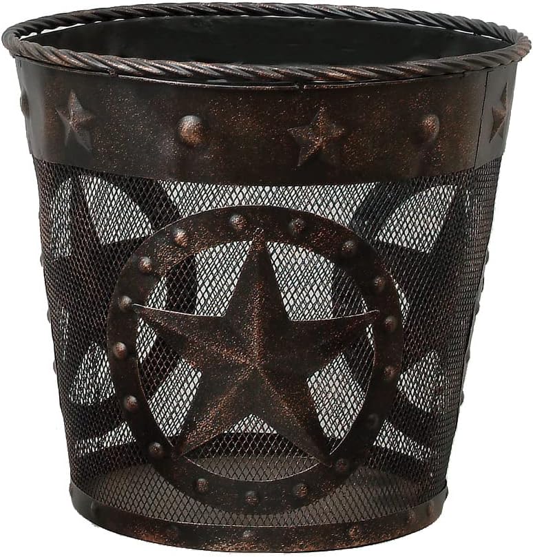 BLACK FOREST DECOR Stars & Studs Metal Waste Basket