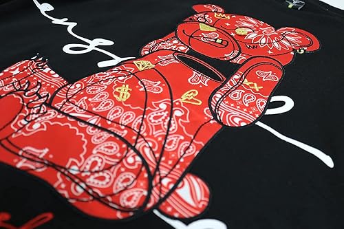 Miniatura 6 de SCREENSHOT - Sudadera de forro polar prémium para hombre, estilo urbano de hip hop de NYC, con cuello redondo, moda de calle activa